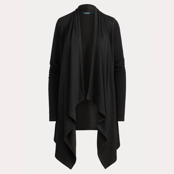 Lauren Ralph Lauren | Open-Front Black Cardigan - Picture 2 of 8